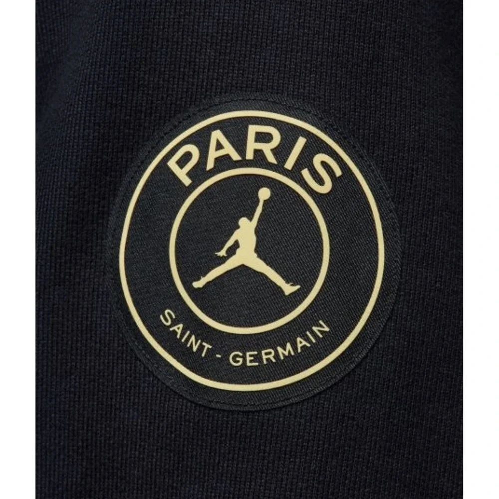 Nike Jordan X Paris Saint-Germain Pullover Wordmark Hoodie Black Mens Medium